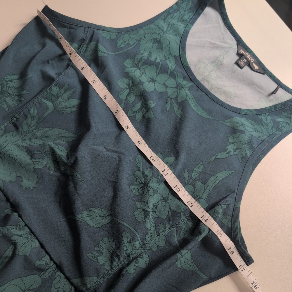 Toad&Co Sunkissed Maxi Dress Teal Green Floral Cutout Back Spring 24 Womens M - Picture 9 of 12